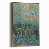 Vintage poster art of a landscape painting on a framed canvas, featuring muted earth tones, ideal for bedroom wall decor.