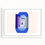 Modern Wall Art of Geometric Blue and Violet Design - Abstract Decor