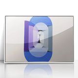 Modern Wall Art of Geometric Blue and Violet Design - Abstract Decor