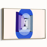Modern Wall Art of Geometric Blue and Violet Design - Abstract Decor