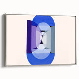 Modern Wall Art of Geometric Blue and Violet Design - Abstract Decor