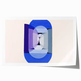 Modern Wall Art of Geometric Blue and Violet Design - Abstract Decor