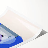 Modern Wall Art of Geometric Blue and Violet Design - Abstract Decor