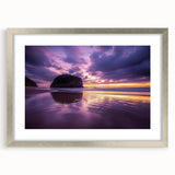 Silver-framed landscape artwork showcasing dramatic cliffs with a mat border, perfect for home decor. Ideal for nature lovers seeking elegant wall accents.