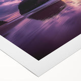 Stunning rolled canvas artwork showcasing a vibrant landscape of rugged cliffs and a serene sky, perfect for home decor, presented in a protective cardboard tube.