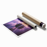 Stunning rolled print showcasing a dramatic landscape of cliffs against a vibrant sunset, perfect for home decor. Ideal for nature lovers seeking to enhance their space.