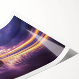 Vibrant rolled print showcasing a stunning landscape of cliffs with rich colors and intricate details, ideal for home decor or art enthusiasts, packaged securely.