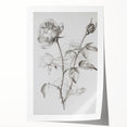 Black & White Rose Sketch Living Room Wall Art – Canvas Print