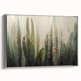 Framed abstract floral wall art in silver, showcasing vibrant colors and intricate designs, ideal for enhancing modern interior decor and adding elegance.