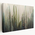 Abstract floral wall art on a stretched canvas, showcasing vibrant colors and intricate designs, ideal for modern home decor. The side view highlights its gallery-ready finish and premium quality.