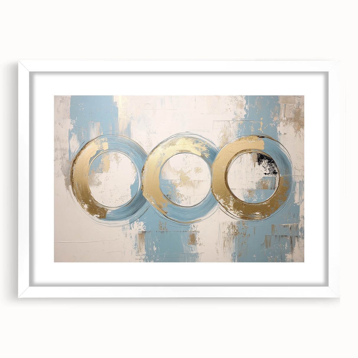 Abstract geometric frame in a sleek white mat, showcasing a modern design perfect for contemporary decor. Ideal for enhancing any space with stylish art.