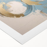 Abstract geometric rolled canvas artwork featuring vibrant colors and intricate patterns, showcasing a modern design ideal for contemporary home decor.