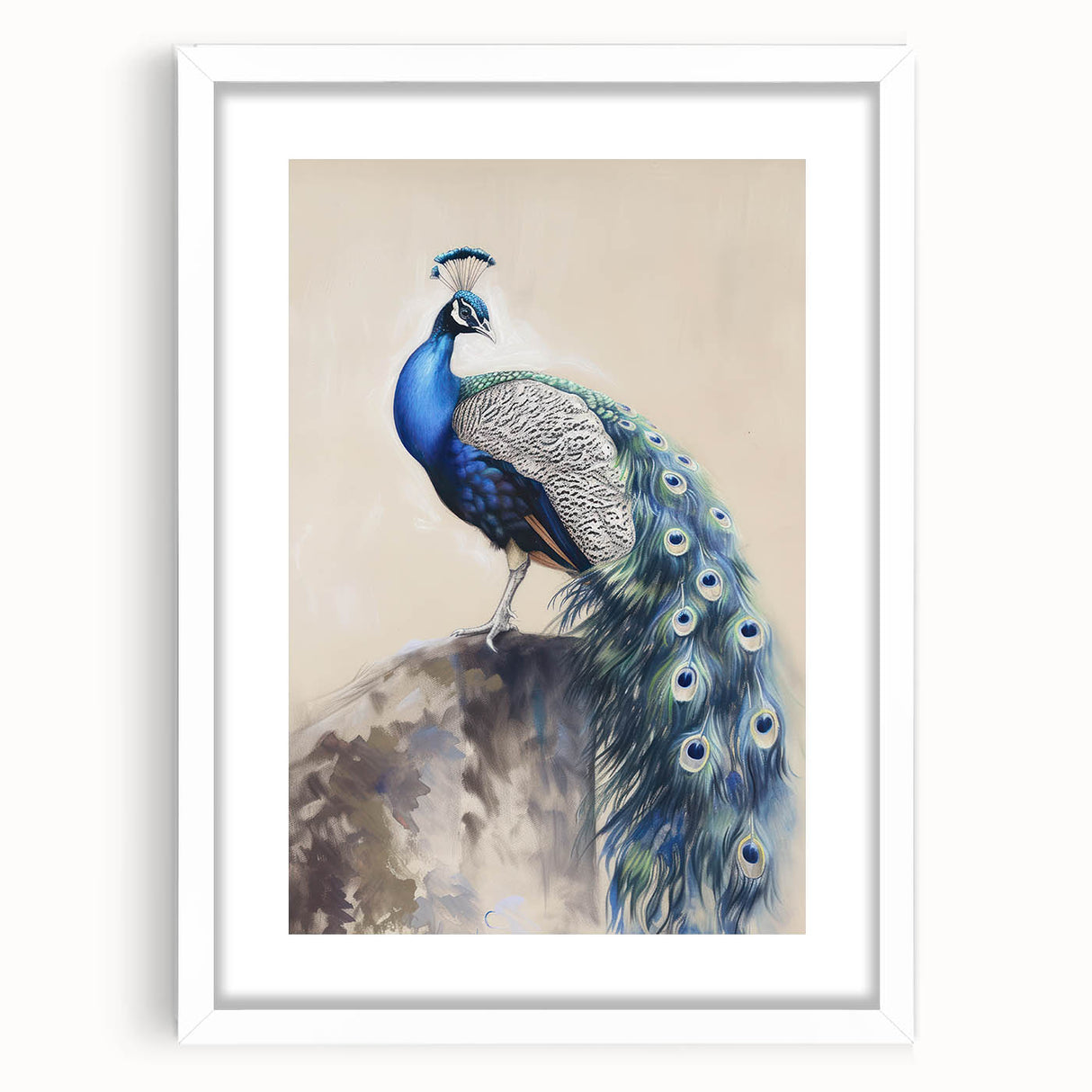 Framed wall art featuring a vibrant animal design with a white mat, showcasing a modern aesthetic perfect for home decor enhancement, suitable for animal lovers.