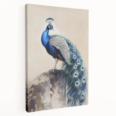 Stretched canvas artwork showcasing a vibrant animal design, viewed from the side, ideal for enhancing modern home decor. Perfect for animal lovers and art enthusiasts, this piece adds a unique touch to any room.