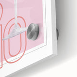 Large abstract wall art in vibrant orange and red tones on acrylic glass, ideal for dining room ambiance.