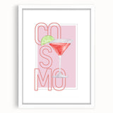 Abstract art print featuring swirling patterns in muted teal and cream, framed in white, ideal for dining room decor.