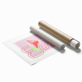 Extra large rolled print featuring a floral art design in soft pastel shades, ideal for classy bathroom wall art.