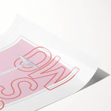 Extra large wall art featuring line art flowers in black on white, rolled print, suitable for large living room decor.