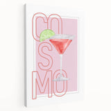 Large stretched canvas featuring a variety of colorful food and drink items, ideal for kitchen wall art.