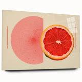 Large abstract wall art featuring a variety of fruits in vibrant colors on acrylic glass.