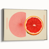 Landscape art painting of colorful fruits on a black background, framed canvas, ideal for kitchen wall decor.