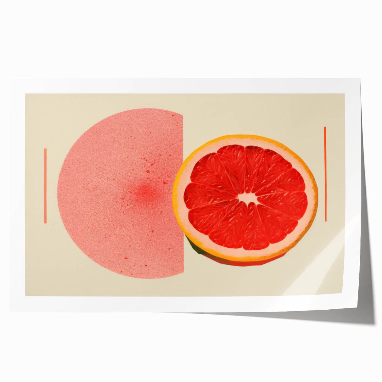 Rolled canvas print featuring assorted vibrant fruits, ideal for art wall dining room decor.