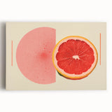 Black and white photo of assorted fruits on stretched canvas, ideal for kitchen wall art.