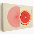 Large art depicting assorted fruits in vibrant colors on stretched canvas, ideal for kitchen wall art.
