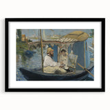 Impressionist Wall Art - Claude Monet Painting in His Studio by Manet