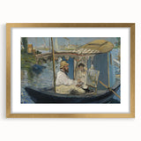 Impressionist Wall Art - Claude Monet Painting in His Studio by Manet