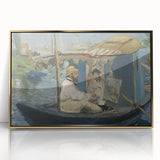 Impressionist Wall Art - Claude Monet Painting in His Studio by Manet