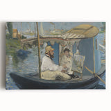 Impressionist Wall Art - Claude Monet Painting in His Studio by Manet