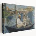 Impressionist Wall Art - Claude Monet Painting in His Studio by Manet