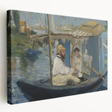 Impressionist Wall Art - Claude Monet Painting in His Studio by Manet
