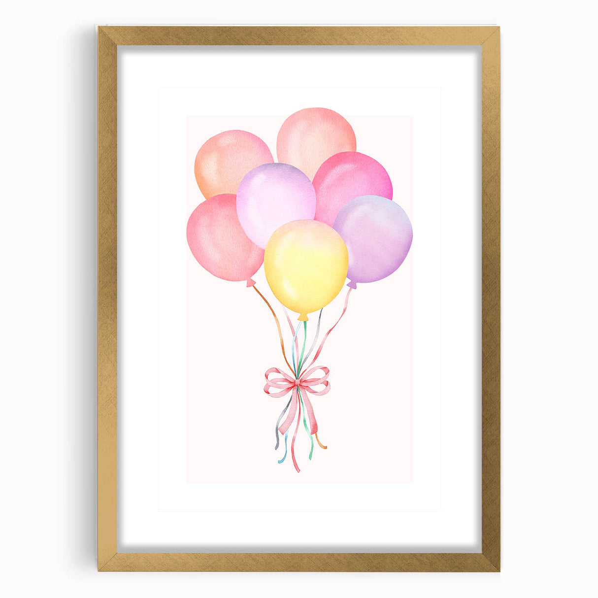 Colorful Balloon Bouquet Print - Kids Room Art Prints