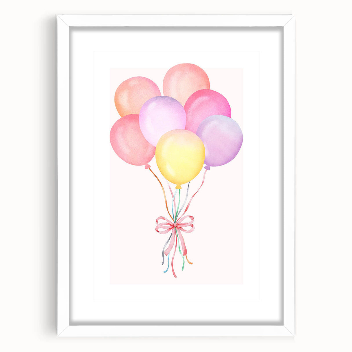 Colorful Balloon Bouquet Print - Kids Room Art Prints