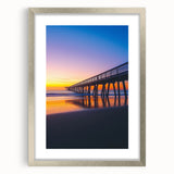 Elegant silver landscape bridge frame featuring a mat, showcasing a modern and sophisticated design ideal for enhancing home decor. Perfect for displaying art or photographs in style.