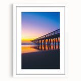 Landscape bridge frame with white mat, showcasing a modern design perfect for enhancing home decor, ideal for showcasing art or photography. Features a sleek front view.