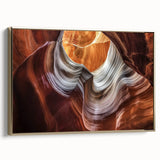 Framed canvas art showcasing a stunning landscape of canyons with warm gold accents, ideal for home decor and enhancing interior aesthetics. Perfect for nature lovers.