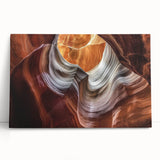 Stretched canvas artwork depicting a vibrant landscape of canyons, showcasing rich earthy tones and intricate details, perfect for enhancing home decor.