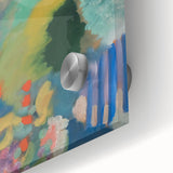 Modern Wall Art - Colorful Abstract Landscape with Church - Art Print