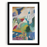 Modern Wall Art - Colorful Abstract Landscape with Church - Art Print