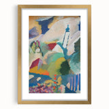 Modern Wall Art - Colorful Abstract Landscape with Church - Art Print