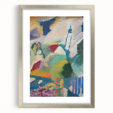 Modern Wall Art - Colorful Abstract Landscape with Church - Art Print