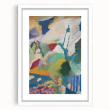 Modern Wall Art - Colorful Abstract Landscape with Church - Art Print