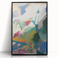 Modern Wall Art - Colorful Abstract Landscape with Church - Art Print
