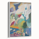 Modern Wall Art - Colorful Abstract Landscape with Church - Art Print