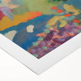 Modern Wall Art - Colorful Abstract Landscape with Church - Art Print