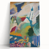 Modern Wall Art - Colorful Abstract Landscape with Church - Art Print