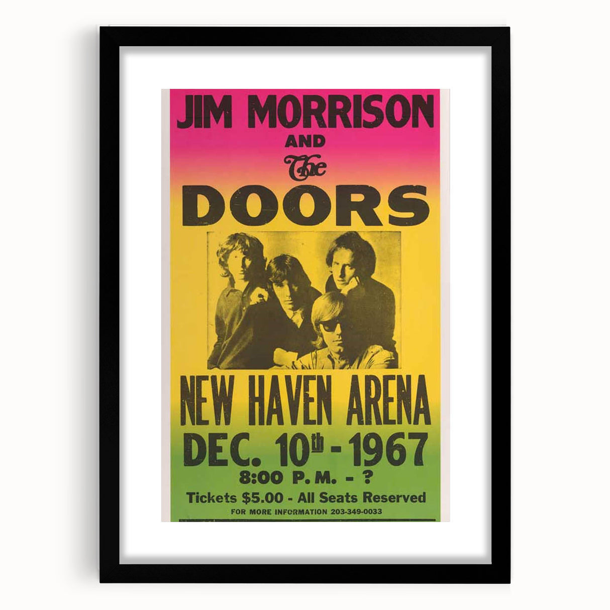 The Doors 1967 New Haven Arena Poster - Vintage Concert Art
